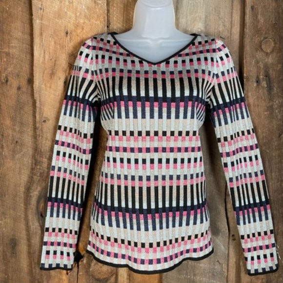 Carlisle Sweaters - Carlisle New York NWOT Metallic Long Sleeved V-Neck Sweater  - Size X-Small